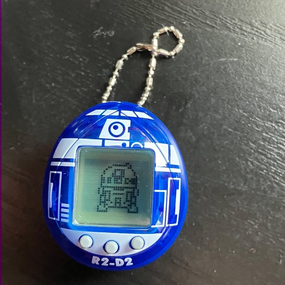 Star Wars Tamagotchi R2-D2 Blue Translucent Hologram Virtual Pet Keychain Game - Picture 2 of 4